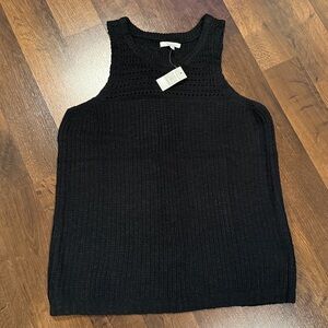 NWT Maurices high neck open knit sweater tank top sz L